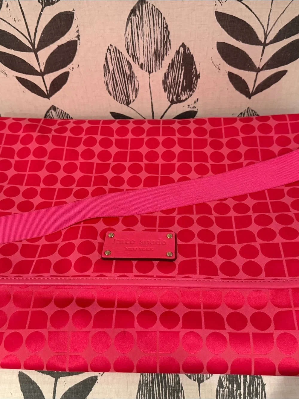 Kate Spade Hot Pink Geo-Print Crossbody Bag